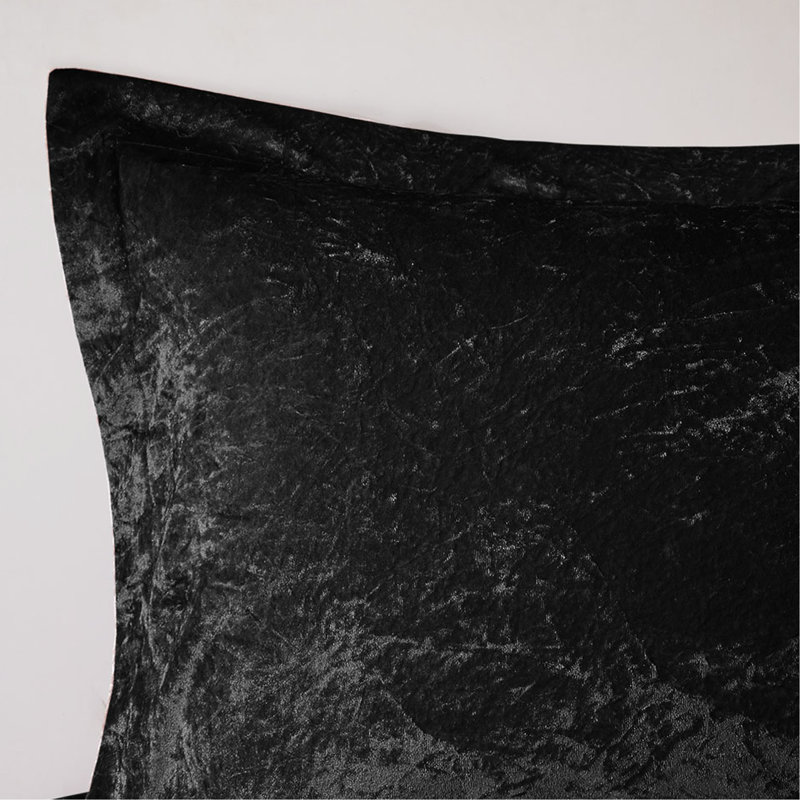 Literie en velours de luxe pour lit simple / simple TG, Housse de couette simple / simple TG + 3 pièces a, Noir