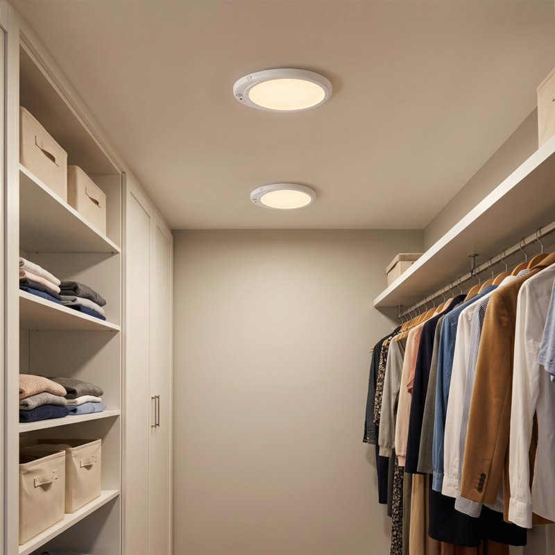 White Rechargeable Motion Sensor LED Flush Mount Light