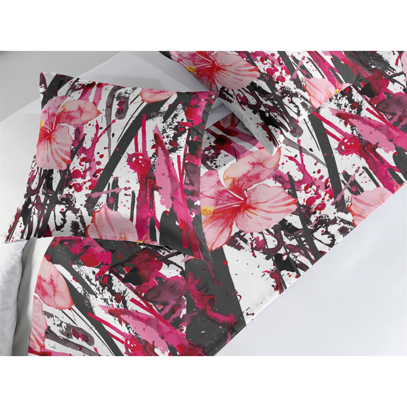 Ensemble de chemin de lit Ambesonne Hibiscus, Grand lit