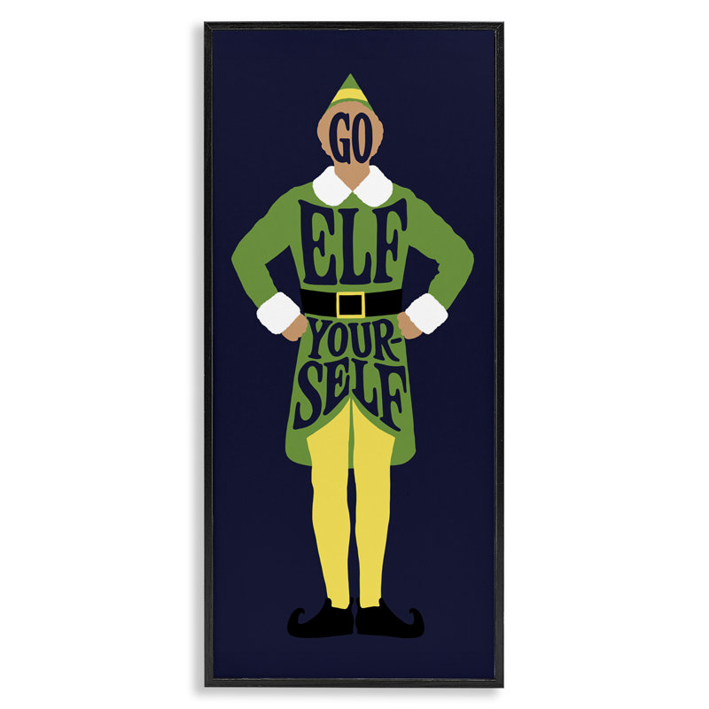 «Sassy Go Elf Yourself», art de la giclée noire encadrée par Jedco Brands, Inc., H 30 po x l 13 po