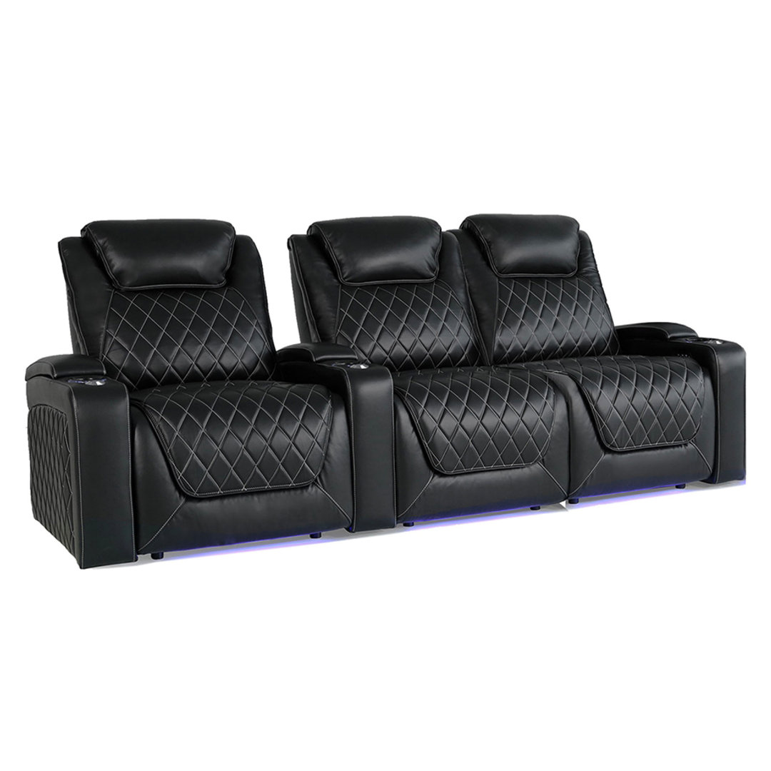 Oslo Upholstered Home Theater Seating with Cup Holder Valencia Theater Seating