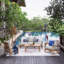 Chaise de patio en teck avec coussins Summerton-1834753666