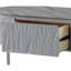 Table basse moderne grise ultrabrillante avec plateau de 15 mm d'épaisseur et espace de rangement