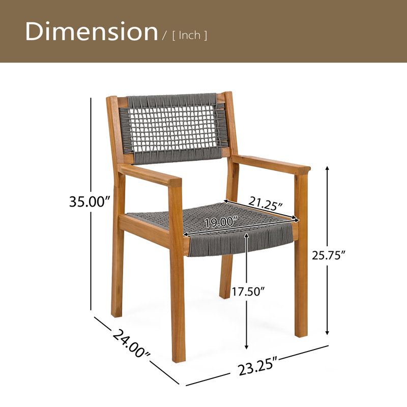CHAISE DE SALLE À TASSE TRESSÉE (ENSEMBLE DE 2), Naturel, Gris foncé
