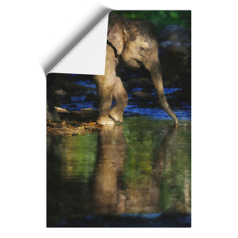 Elephant Painting - Frameless Print, 42cm H x 30cm W x 0.1cm D