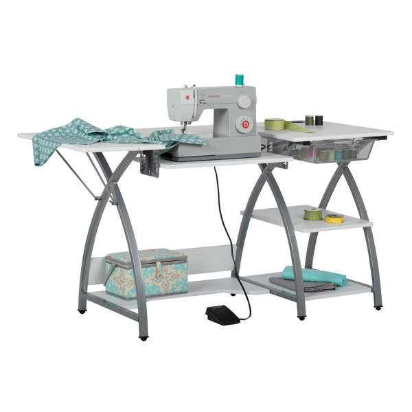 Sewing Machine Platform Sew Ready 56.75'' x 23.5'' Sewing Table with Sewing Machine Platform ...