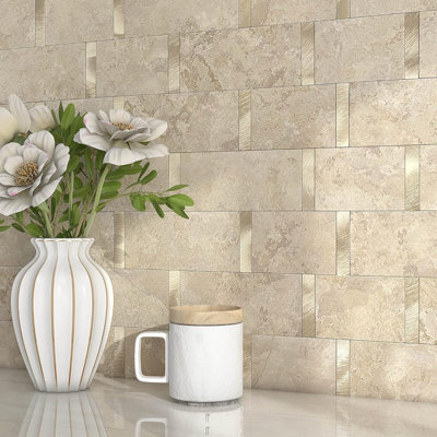 Carrelage beige rouille 10 pièces