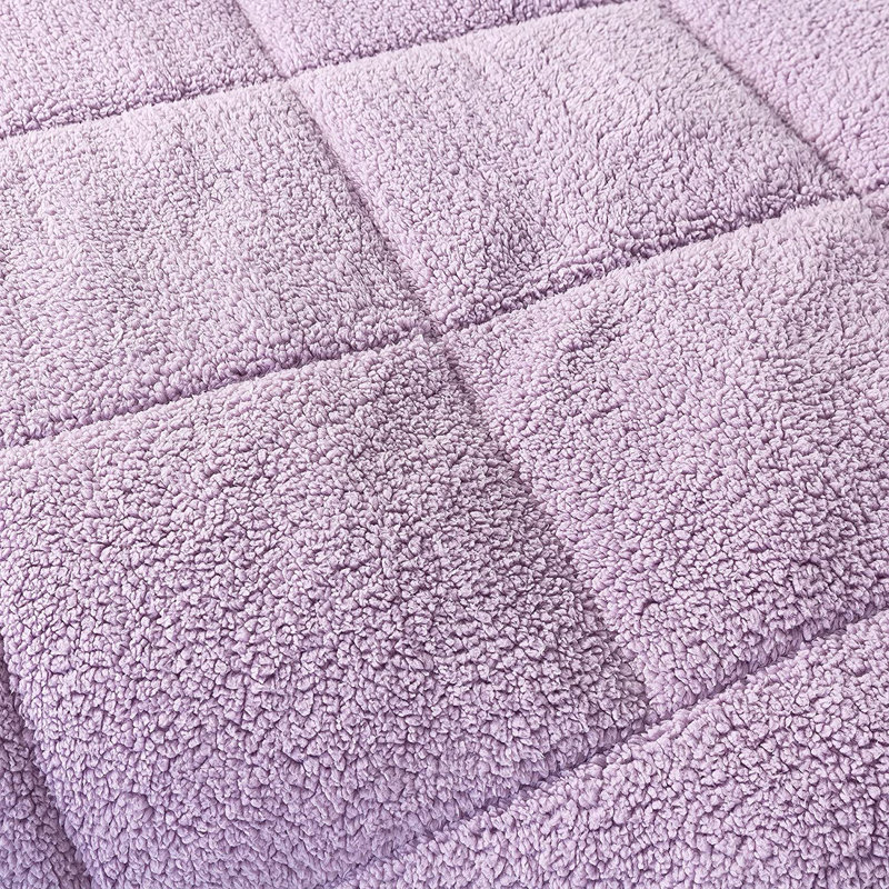  Édredon réversible en microfibre super doux et moelleux Sherpa, lavable à la machine, Édredon simple, Mauve