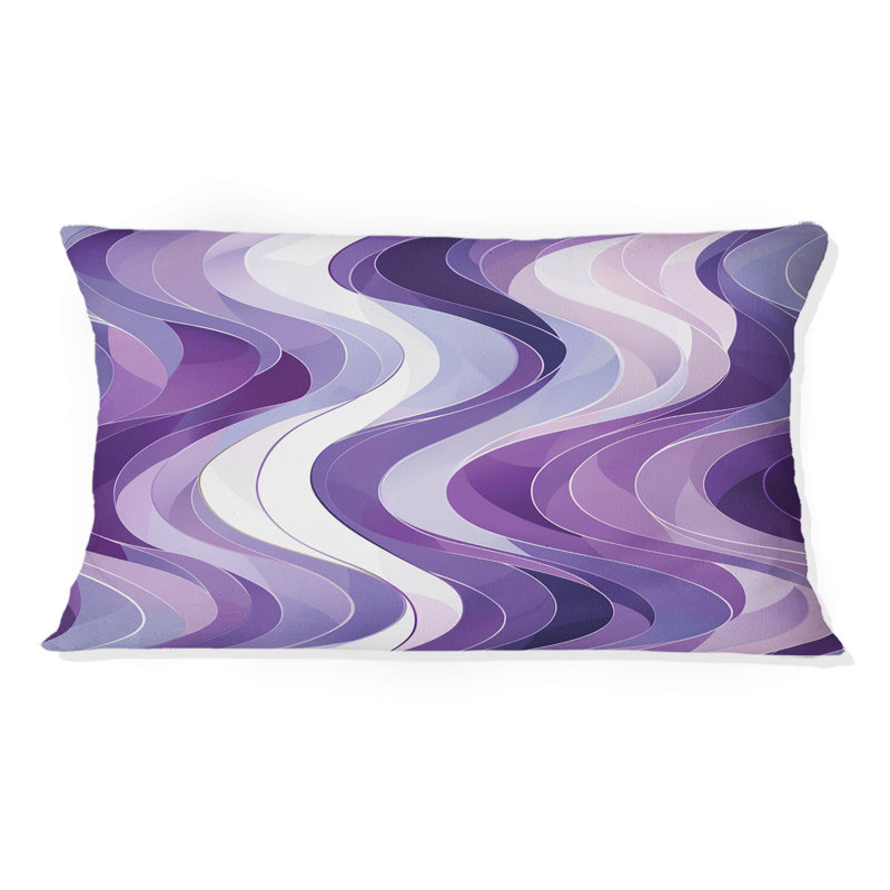 Coussin lombaire mauve et blanc Midcentury Waves