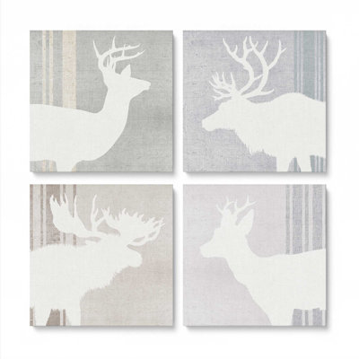 Antlered Silhouettes Set of 4