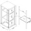 Vitrine en verre noir à 3 tablettes avec verre trempé, offrant un grand espace de rangement dans les espaces de vie, une porte transparente d'une profondeur de 14,09 pouces, ajoutant de la modernité à votre espace principal, H 33,5 po x l 16,71 po, P 14,09 po