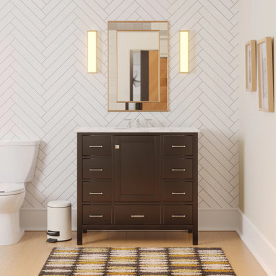 Claudett 42'' Single Bathroom Vanity with Top