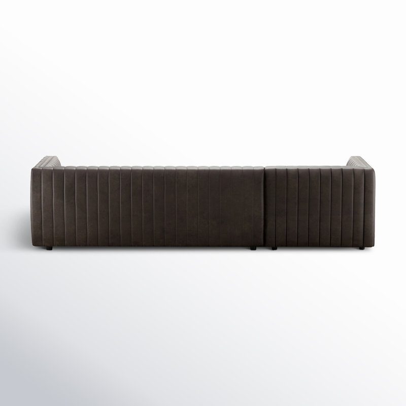 Augustine Sofa & Chaise, Deacon Wolf Genuine Leather, 26.5" H x 105" W x 64" D, Left Hand Facing
