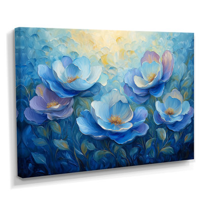 Blue Peonies Petals In Harmony III - Floral Wall Art