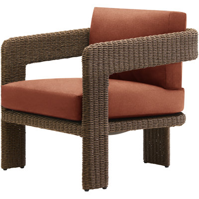 Amber Outdoor Wicker Patio Club Chairs with Sunbrella Cushions (Set of 2)