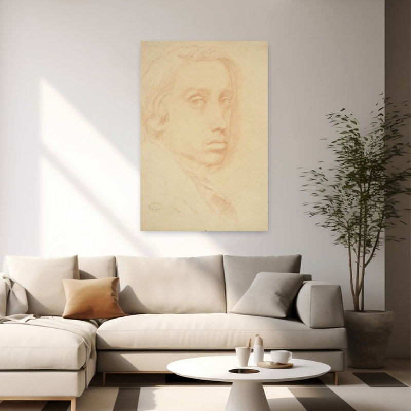 Autoportrait, vers 1855. Estampe d'art mural abstraite contemporaine., H 60 po x l 40 po
