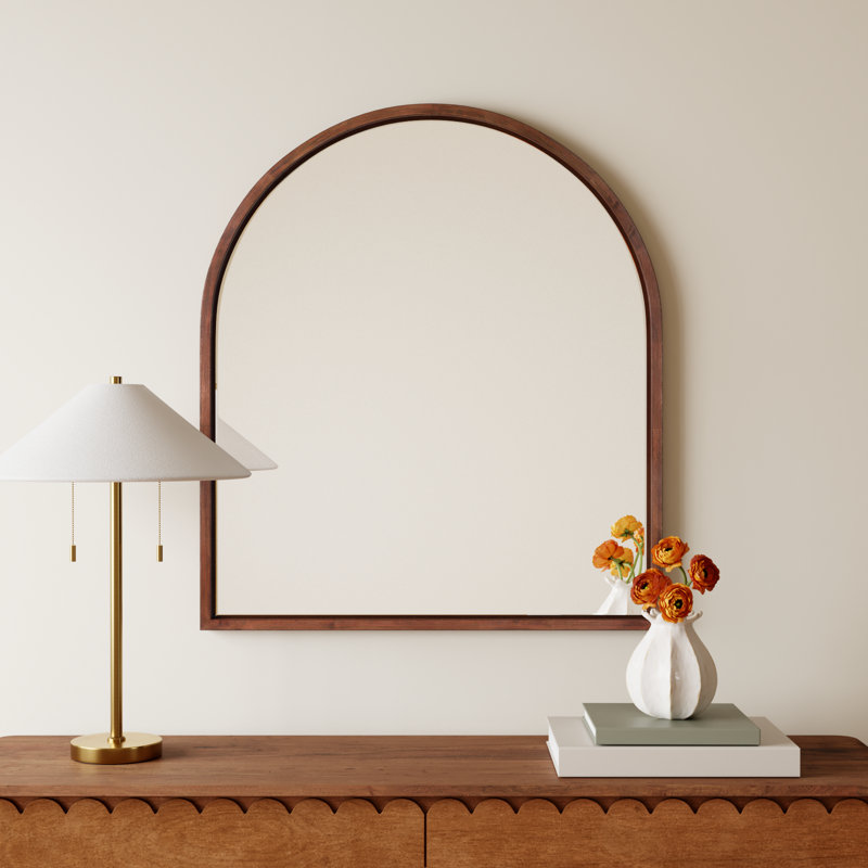 Glover Wood Arch Mirror, Walnut Brown