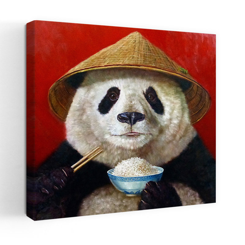 Panda contemporain, art urbain, H 24 po x l 24 po