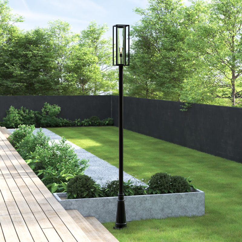 Lampadaire câblé noir à 1 lumière Bello (double), H 121,75 po x l 10 po x P 10 po