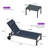 24.8" W Aluminum and Metal Reclining Outdoor Chaise Lounge Set with Wheels-1991475481