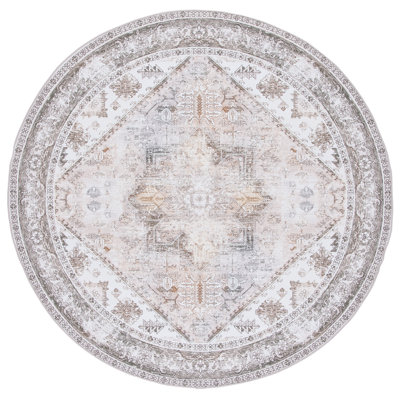 Tucson Florentine Machine Washable Non-Slip Area Rug In Beige & Gray