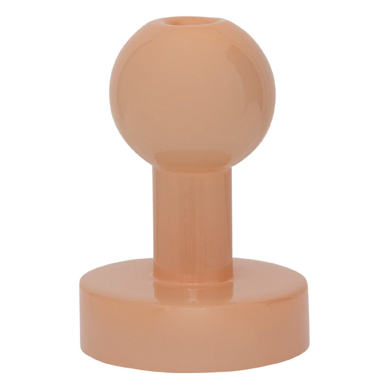 Bougeoir de table en verre, Rose, H 5,75 po x l 4,45 po x P 4,45 po