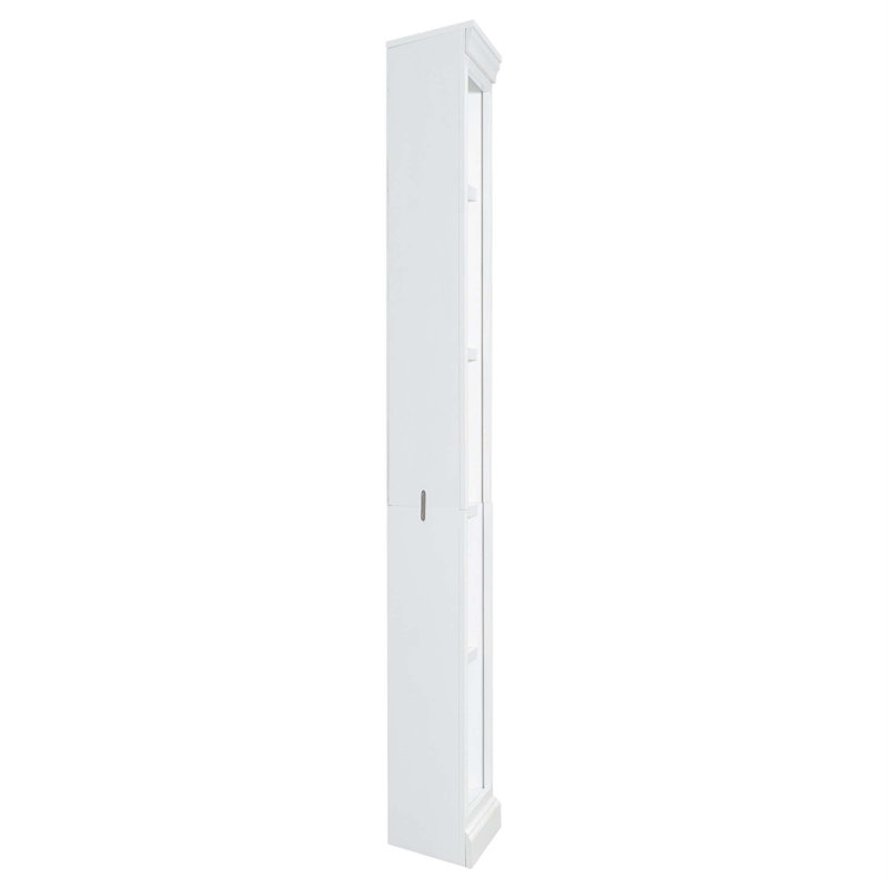 White Adjustable Corner Wood Bookcase Suite with LED Lighting