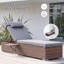 Chaise longue d'extérieur en osier inclinable avec table d'appoint et coussins-901543390