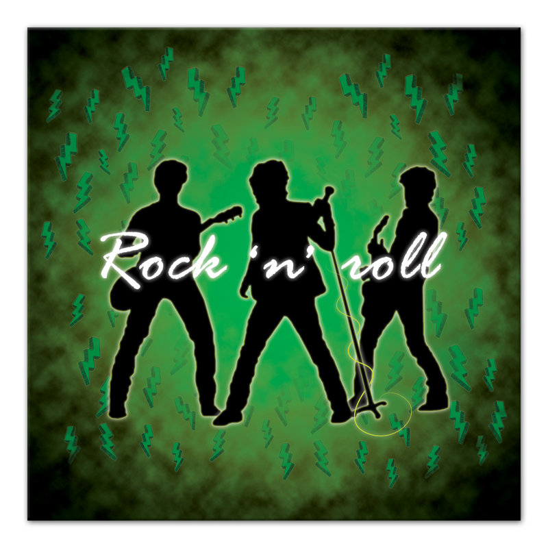 Rock N Rock Green Print On Canvas; 9D1C2D6D5CCD4559B74AA7F08A86726F Square, 20" H x 20" W x 1.25" D
