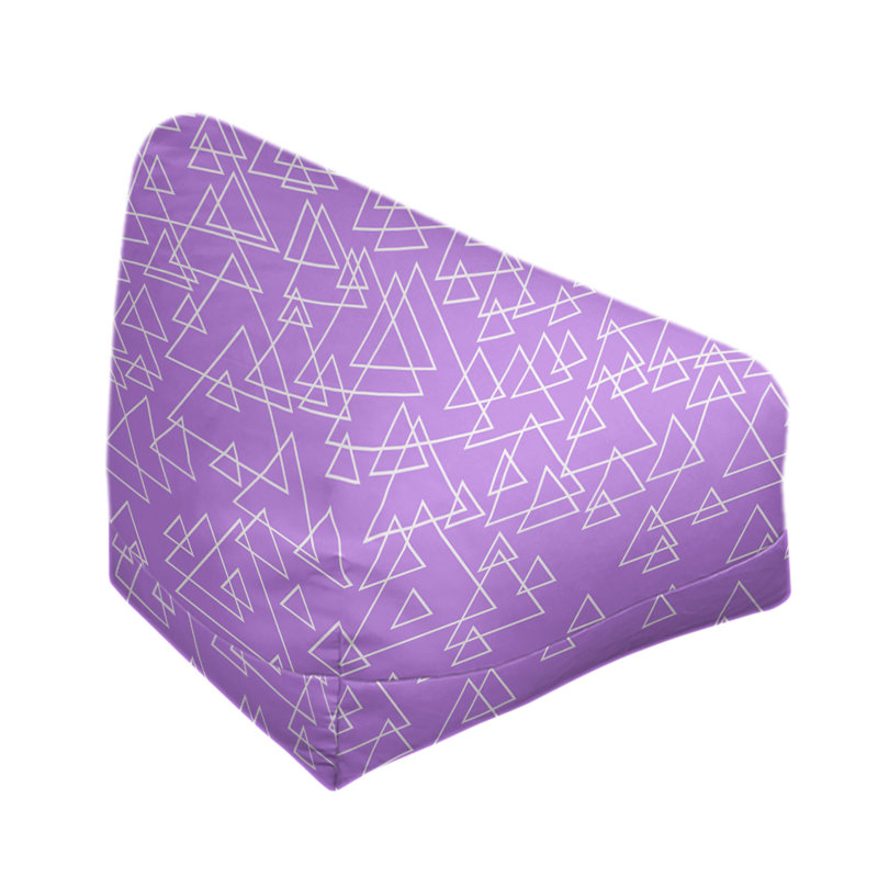 Housse de sac de pois Kitterman, H 38 po x L 42 po x P 29 po, Housse de pouf, Prune / Blanc