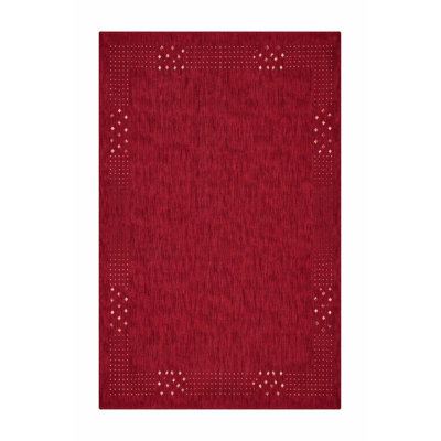 Anley Hand Knotted Loom Wool Eco-Friendly Area Rugs - Rectangle, Red Color, Contemporary Modern Design, High Pile Thick Handmade Anti Skid Area Rugs for Living Room, Bed Room