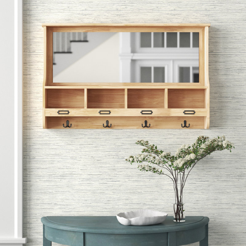 Hofer Wood Flat Wall Mirror