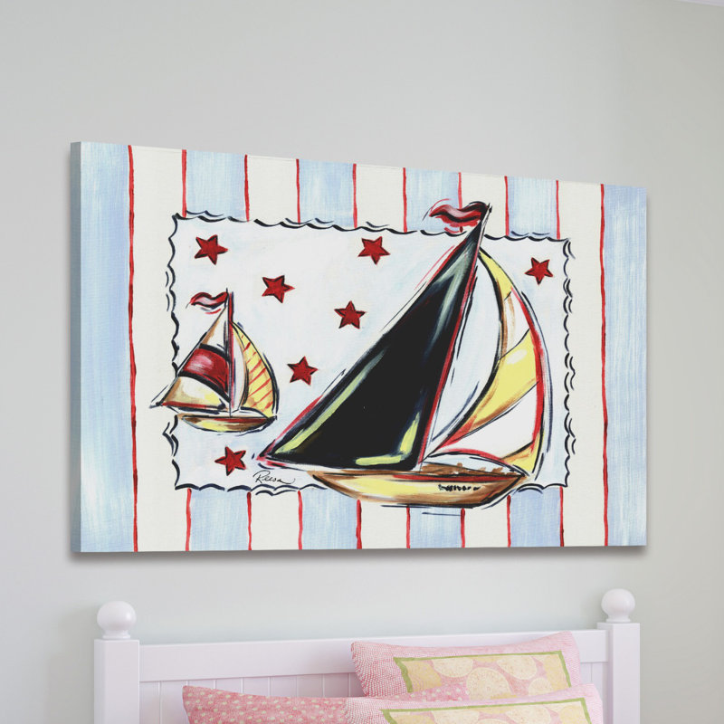 "Voilier" par Reesa Qualia, reproduction sur toile tendue, H 16 po x l 24 po x P 1,5 po