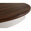 Table de salle à manger à rallonge ovale en bois massif 45 po x 45 po x 63 po à rallonge ovale blanche et brun cacao avec rallonge de 18 po (4 à 6 places)-42633939