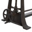 Teak Wood Drafting Style Desk with Tilting Top and Crank Height Adjustment
