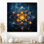 Fleur cosmique, galactique, fleur de vie, or bleu - impression d'art floral moderne
