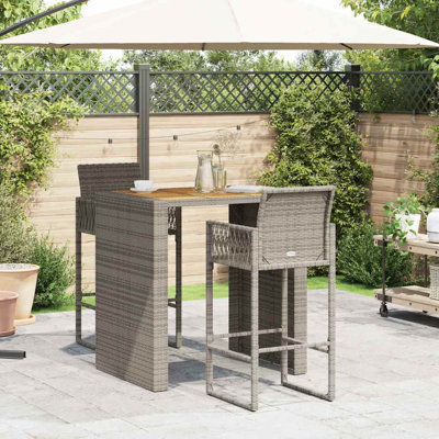 Latitude Run Bar Set with Wicker/Rattan Frame
