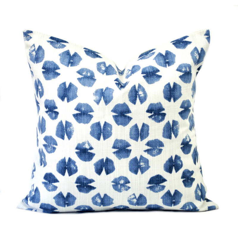 Ensemble de housse de coussin carré 100% coton 2 pièces Sook miles Italian Denim, H 19 po x l 19 po