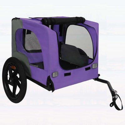 Outdoor Heavy Duty Collapsible Pet Bike Trailer with All-Terrain Wheels and Universal Hitch, Ideal for Small to Medium Pets and Cargo