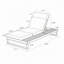 Chaise longue en bois d'acacia avec ensemble de coussins beige 4 plis 4 po, chaise longue d'extérieur réglable avec surface latérale plate, pour bord de piscine