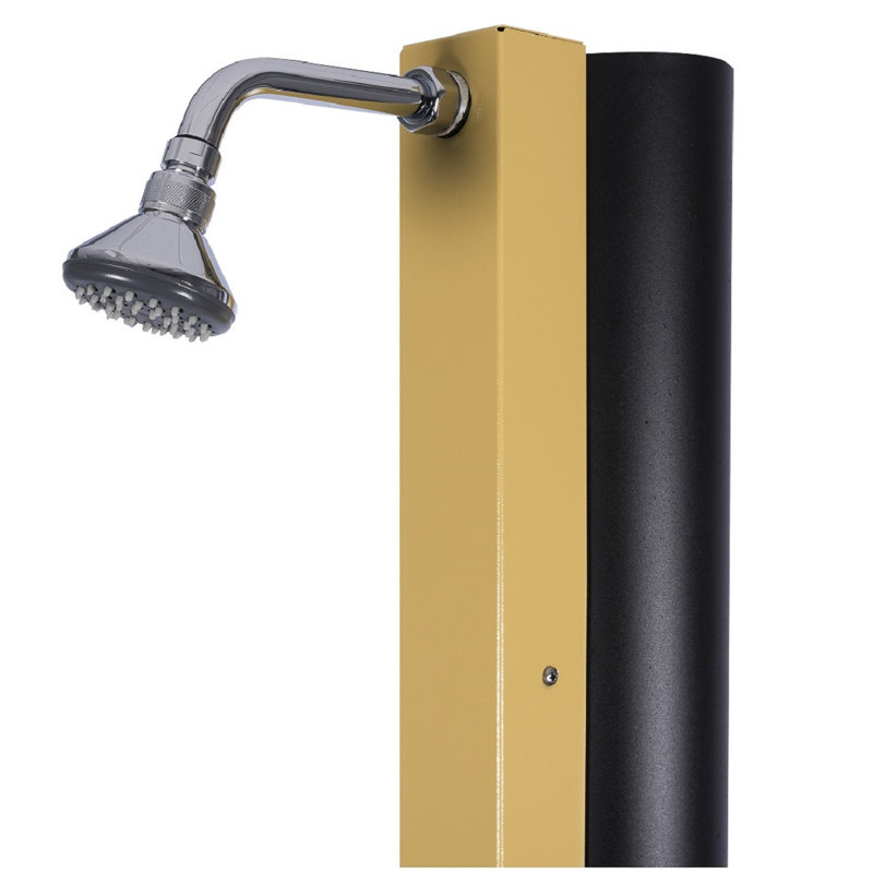 Aleathia Solar Powered Stainless Steel Wall Mounted Outdoor Shower and Footwash Spout, Beige