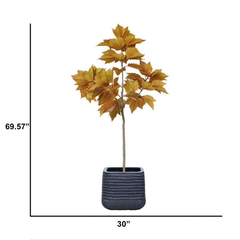 Érable artificiel en pot 69,57 po, Bleu