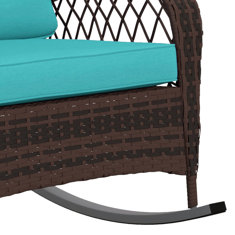 Chaise berçante en osier pour l'extérieur Outsunny, Bleu