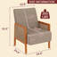 Chaise d'appoint rembourrée avec accoudoirs en rotin et pieds en bois massif-1786923987