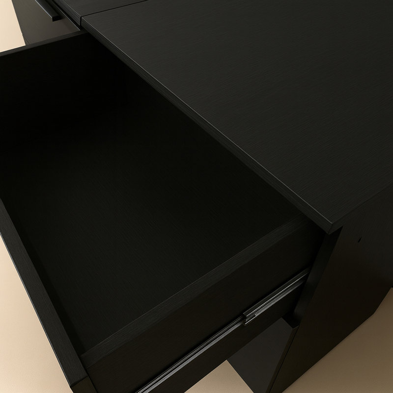 Commode noire à trois tiroirs Morgan