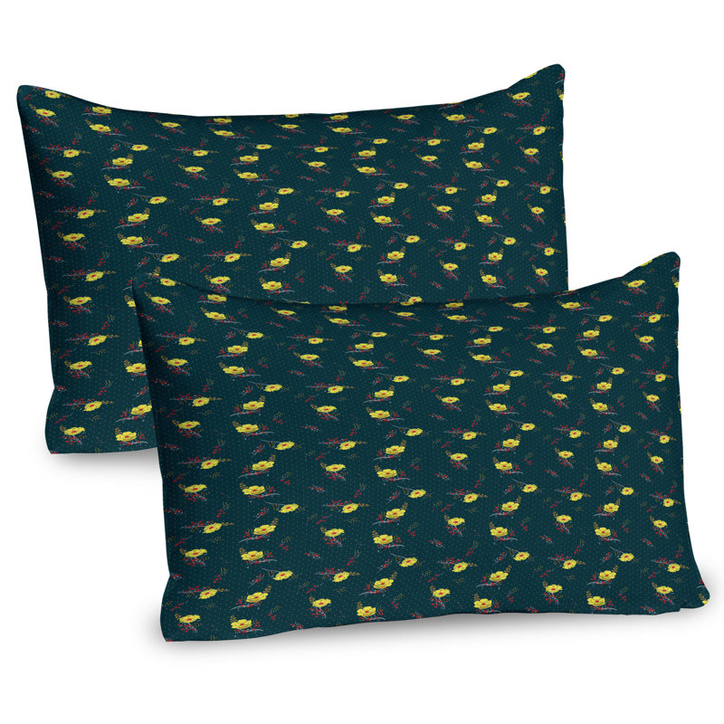 Ensemble de 2 taies décoratives à motif floral Ambesonne 133822, H 20 po x l 26 po