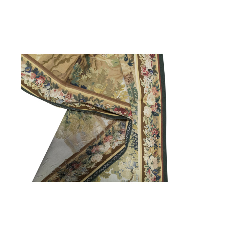 Hand-Knotted High-Quality Blue and Brown Area Rug