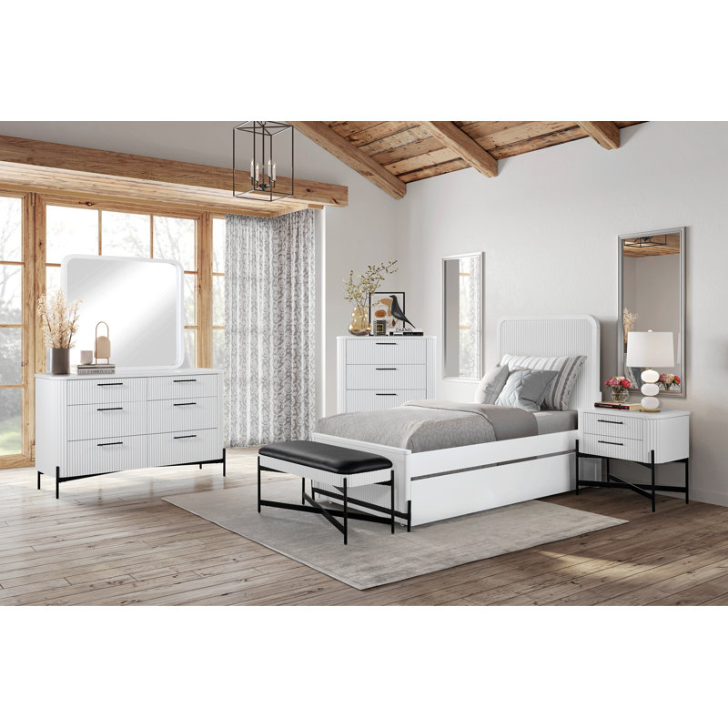 Lit gigogne simple de première qualité pour un confort et une détente ultimes, Blanc