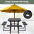 HDPE Picnic Table Bench Set With Umbrella Hole For 6-8-747593414