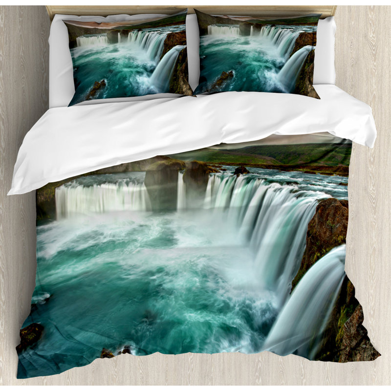Rustic Polyester Duvet Cover, Queen Duvet Cover + 2 Standard Shams